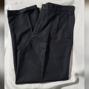 Claiborne Men's Black Cuffed Relaxed Fit Dress Pants Size 34S